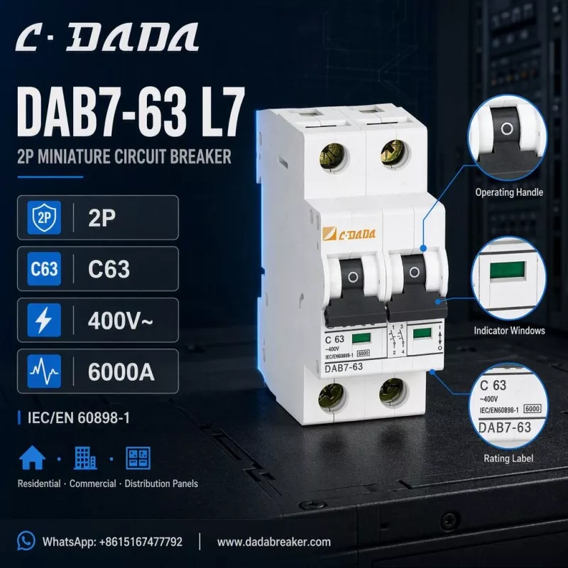 DAB7-63 L7 2P MCB - Serena, Foedus Praesidium pro Distributione Panels